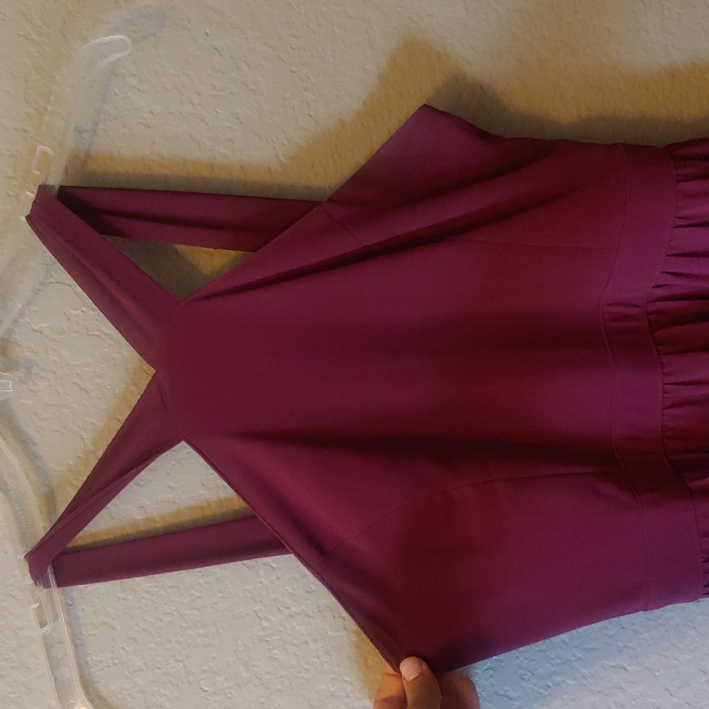 Air of Romance Burgundy Maxi Bridesmaids Dress